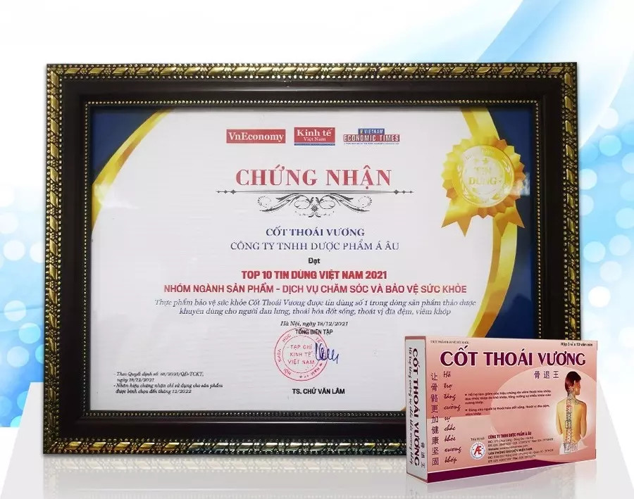 Cốt Thoái Vương vinh dự nhận giải thưởng Tin dùng số 1 Việt Nam 2021